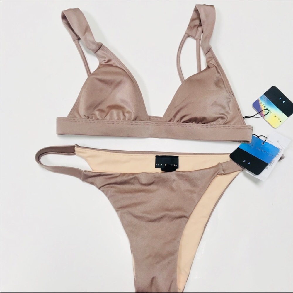 LA Hearts shimmery bronze bikini